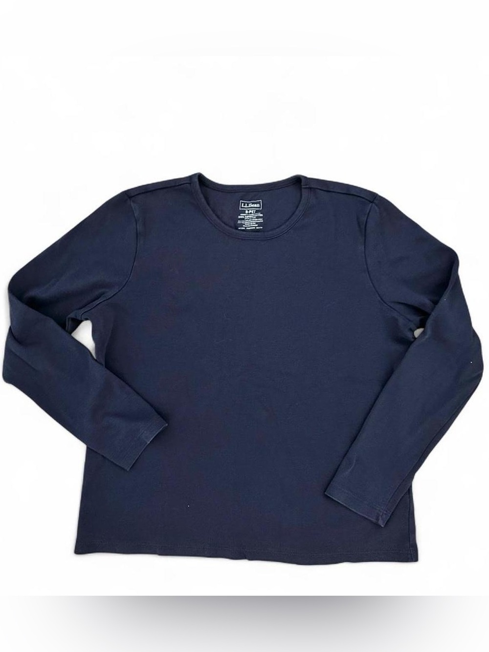 L.L. Bean grey long sleeve buttery soft cotton T-shirt Sz S Pet